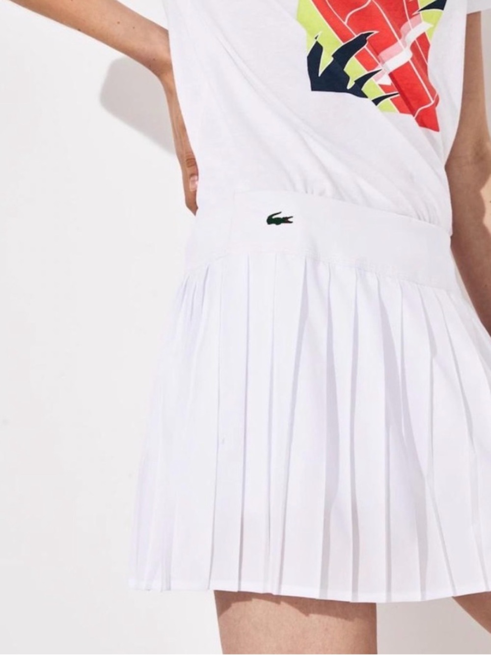 Lacoste White Pleated Tennis Skirt